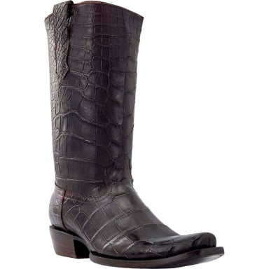 RWatson Mens Chocolate American Alligator Exotic Western Boots RW9901-1