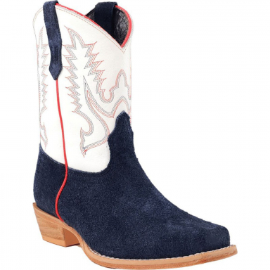 RWatson Kids Kids Navy Rough Out Cowboy Boots RWK103