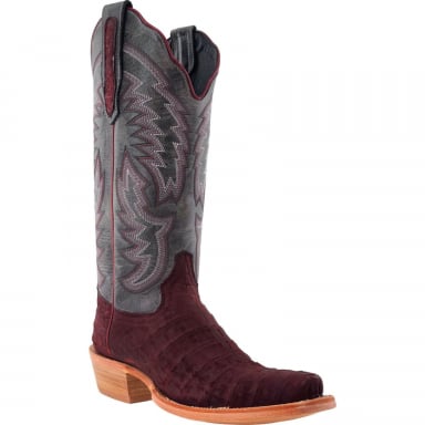 RWatson Womens Rhubarb Nubuck Sueded Caiman Belly Cowgirl Boots RWL2009-1