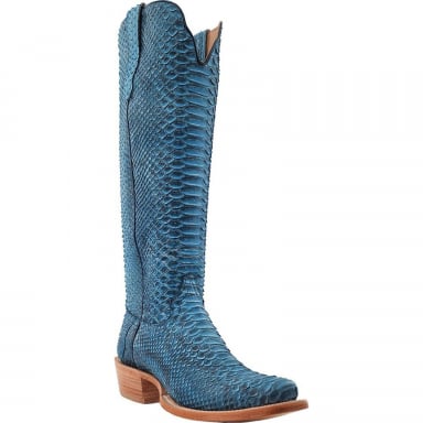 RWatson Womens 17" Denim Python Cowgirl Boots RWL7217-1