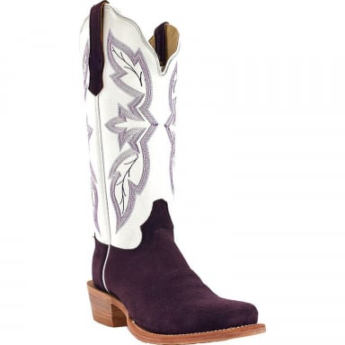 RWatson Womens Plum Rough Out Cowgirl Boots RWL8408-1