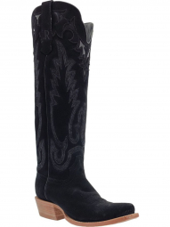 Womens 17" Black Rough Out Cowgirl Boots RWL8420