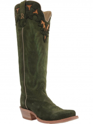 Womens 17" Forrest Green Rough Out Cowgirl Boots RWL8422