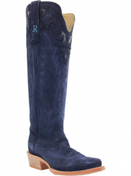 Womens 17" Navy Rough Out Cowgirl Boots RWL8423