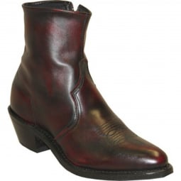 Sage Mens 7" Black Cherry Cowhide Zipper Boots 3147