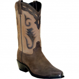 Sage Mens Brown Western Cutout Cowhide Boot 4740