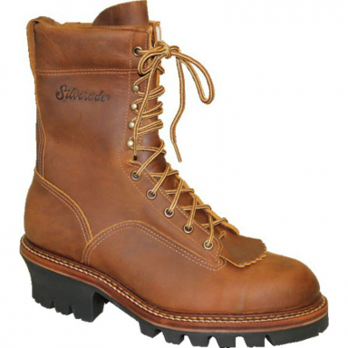 Silverado Mens 9" Tan Logger Steel Toe Lace-Up Work Boot 7730ST