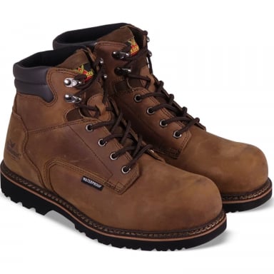 Thorogood Mens V-Series Waterproof 6" Crazyhorse Safety Toe Work Boots 804-3236