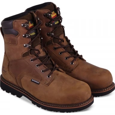 Thorogood Mens V-Series Waterproof Insulated 8" Crazyhorse Safety Toe Work Boots 804-3238