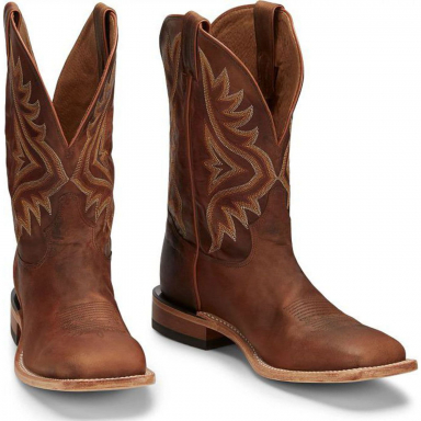 Tony Lama Mens 11" Tan Worn Goat Cowboy Boot 7956