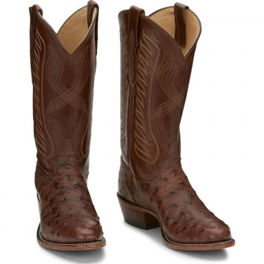 Tony Lama Mens 13" Kango Tab Full Quill Ostrich Cowboy Boot 8256