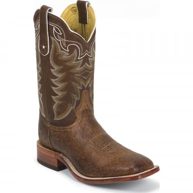 Tony Lama Mens 11" Chocolate Vint Smooth Ostrich Cowboy Boot O4177