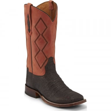 Tony Lama Mens 13" Chocolate Hornback Caiman Cowboy Boot TL5206