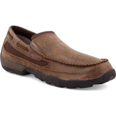 Twisted X Mens Slip-on Driving Moccasin Brown MDMS009