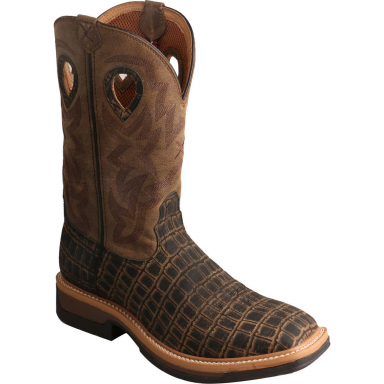 TwistedX Mens Lite Cowboy Work Boot Cayman Print Bomber MLCA003