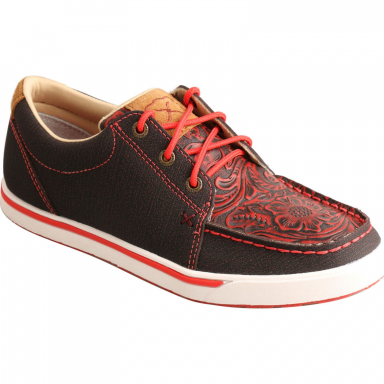 Twisted X Womens Kicks Black & Grenadine WCA0051