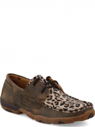 Twisted X Womens Driving Moccasin Distressed Leopard WDM0057