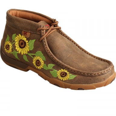 Twisted X Womens Chukka Driving Moc Bomber & Sunflower WDM0128