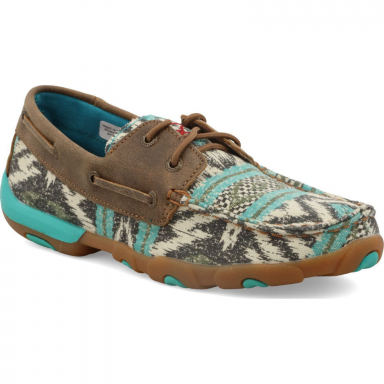 Twisted X Womens Boat Shoe Driving Moc Multi & Bomber WDM0133