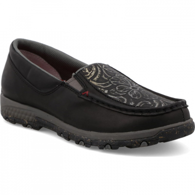 Twisted X Womens Slip-On Driving Moc Black & Tooled Black WXC0014