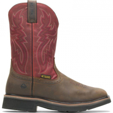 Wolverine Mens Rancher Met Guard Waterproof Brown Red Boot W10929